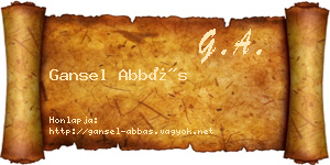 Gansel Abbás névjegykártya